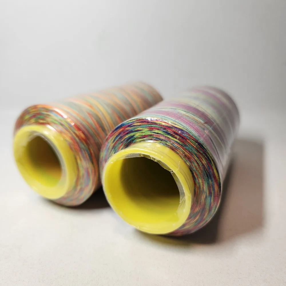 NEW 6000 Yards Serger Thread Sewing, Rainbow Spools Sewing Machine String 2 Con